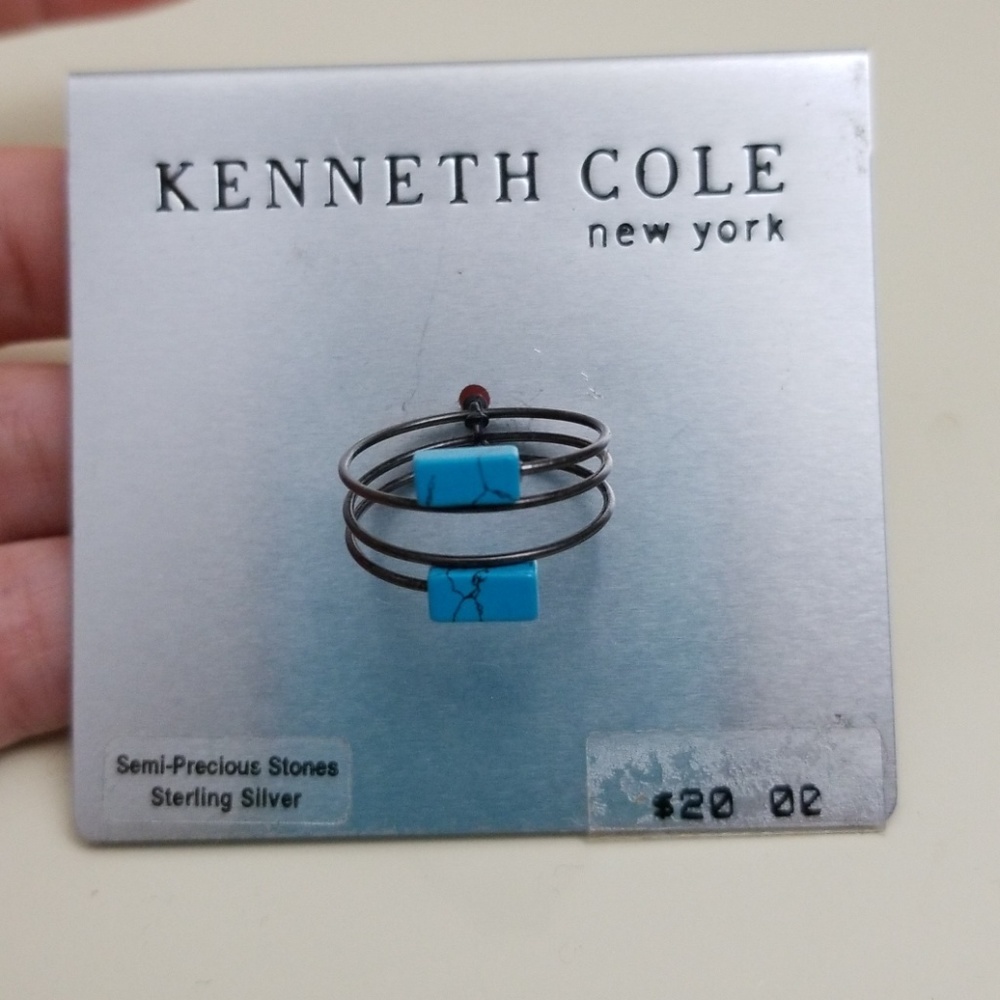 🎶 Kenneth Cole Turquoise Spiral Silver Ring